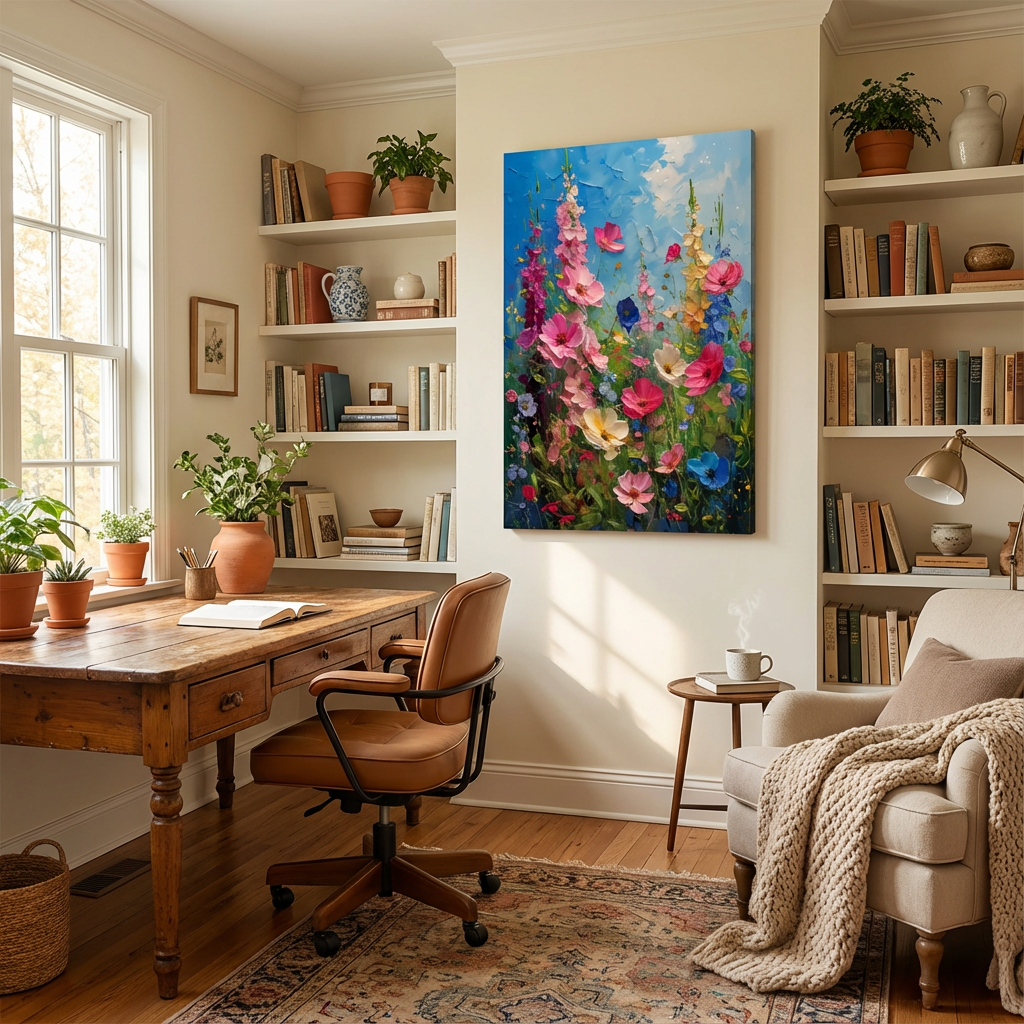 Sky Bloom Wildflower Garden Painting AA#2321