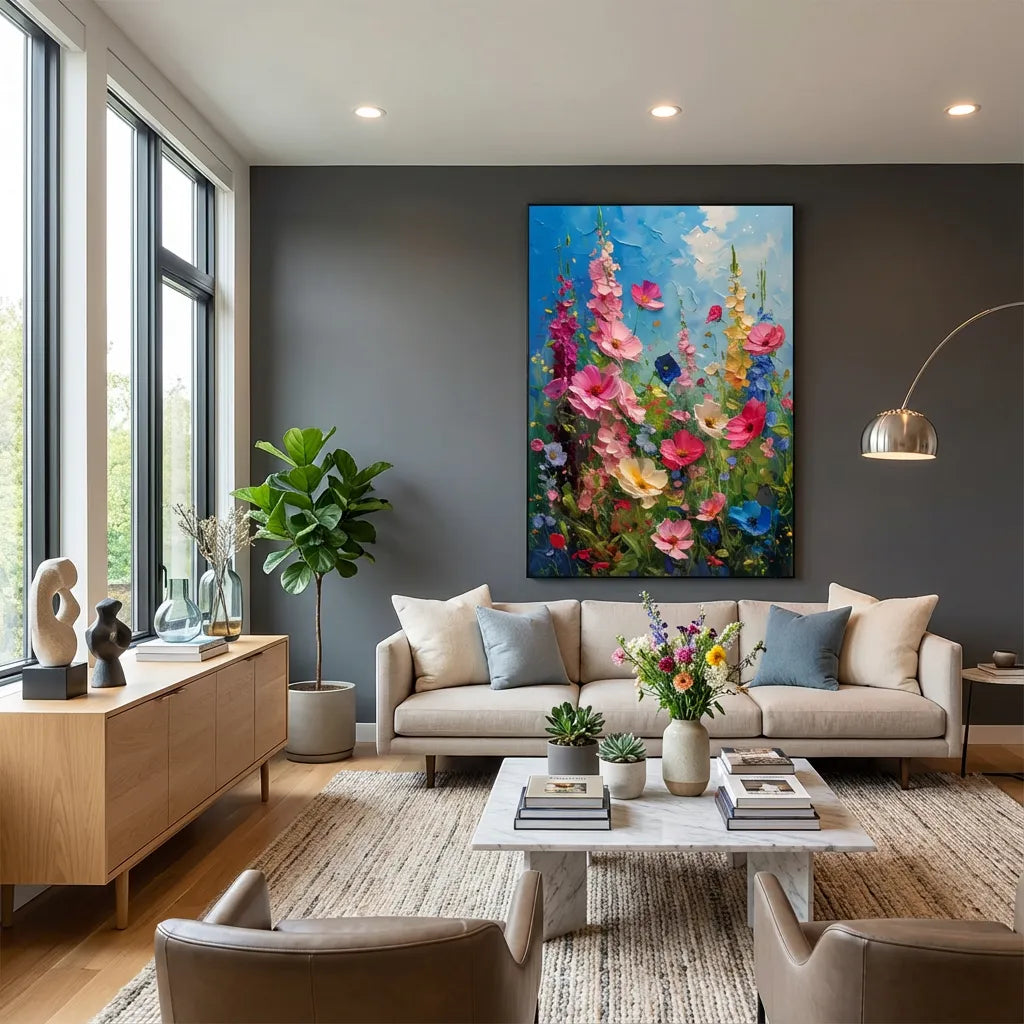 Sky Bloom Wildflower Garden Painting AA