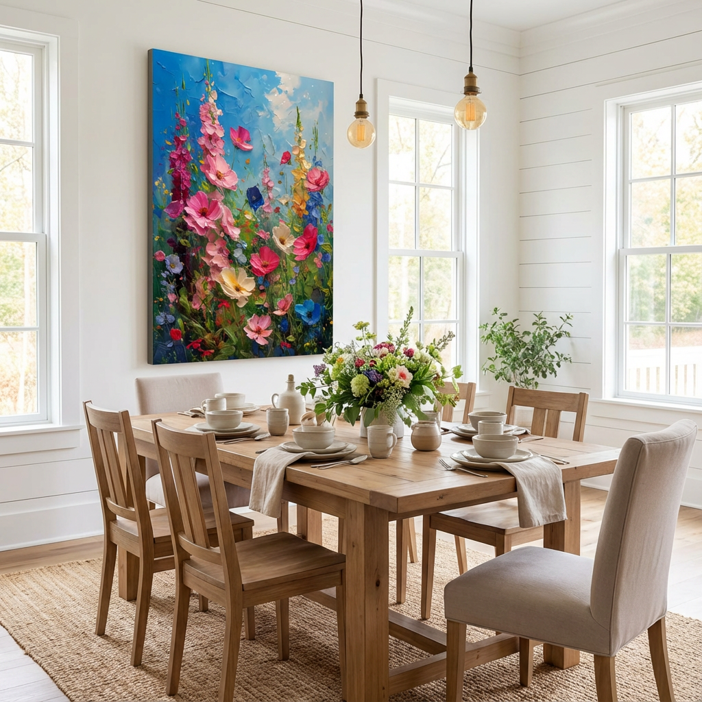 Sky Bloom Wildflower Garden Painting AA#2321