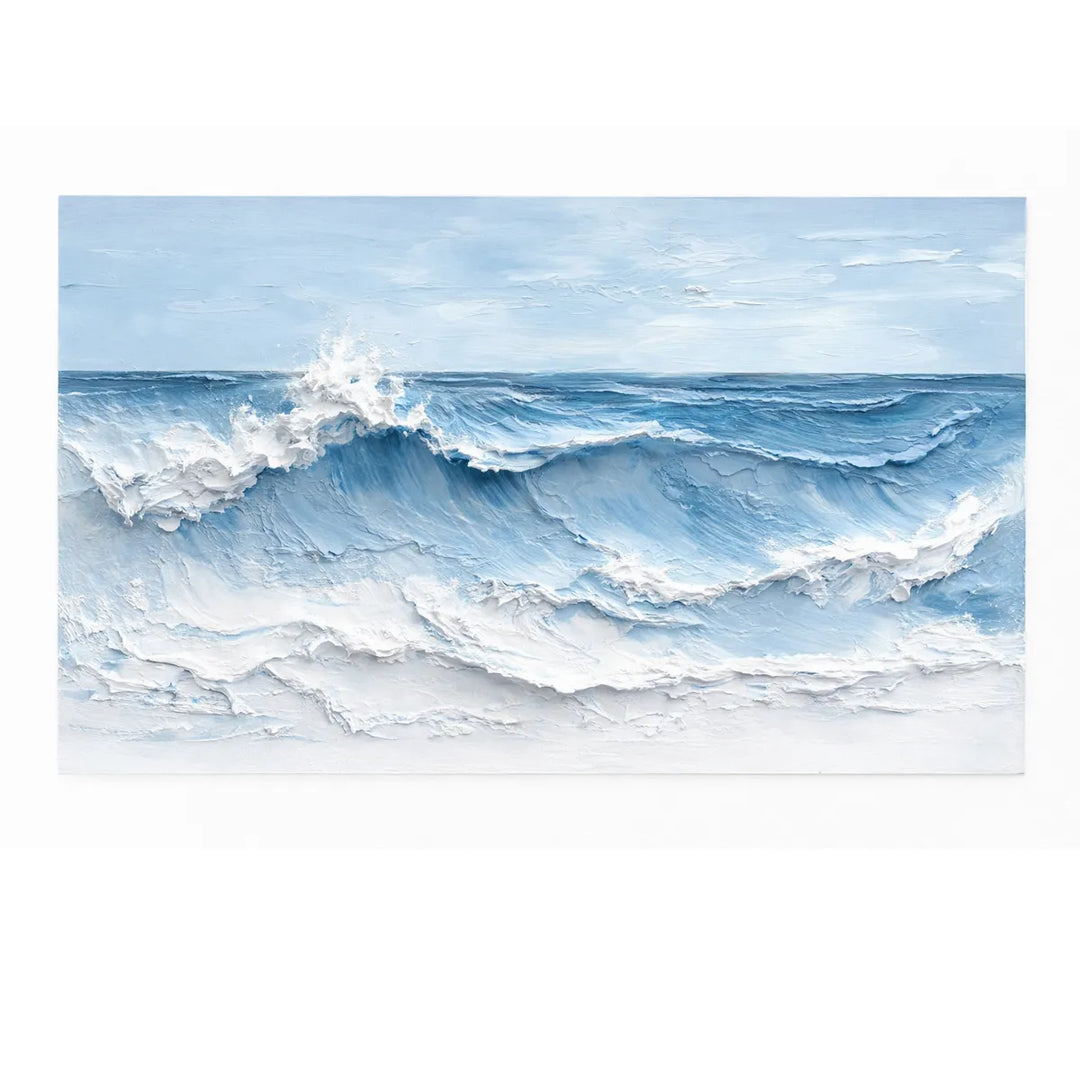 Skyfall Blue Textured Wave Painting SP