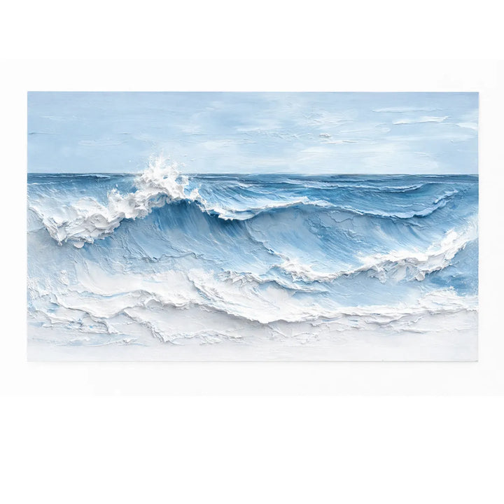 Skyfall Blue Textured Wave Painting SP
