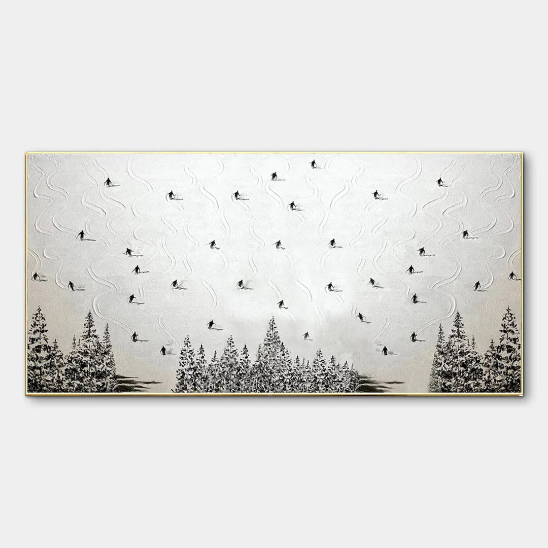 Minimalist Ski Landscape Canvas Art AA