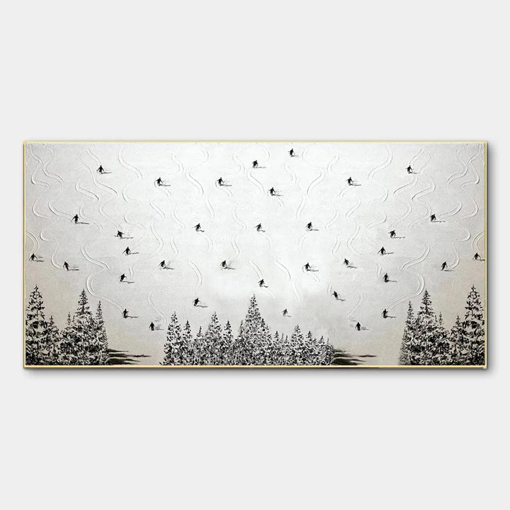 Minimalist Ski Landscape Canvas Art AA