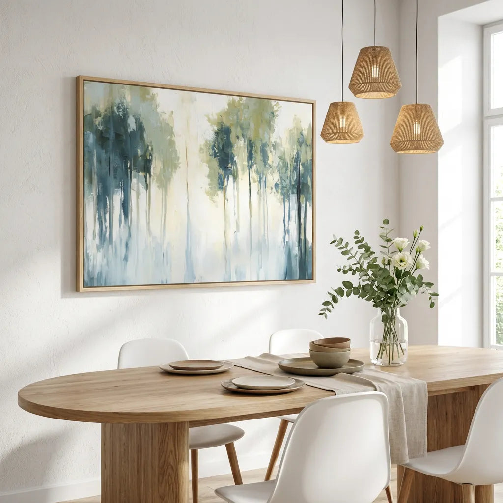 Soft Green Forest Abstract Painting TA