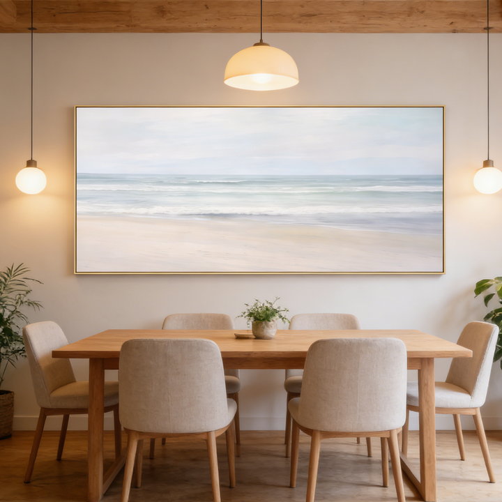 Soft Horizon Coastal Landscape Painting SP#2107