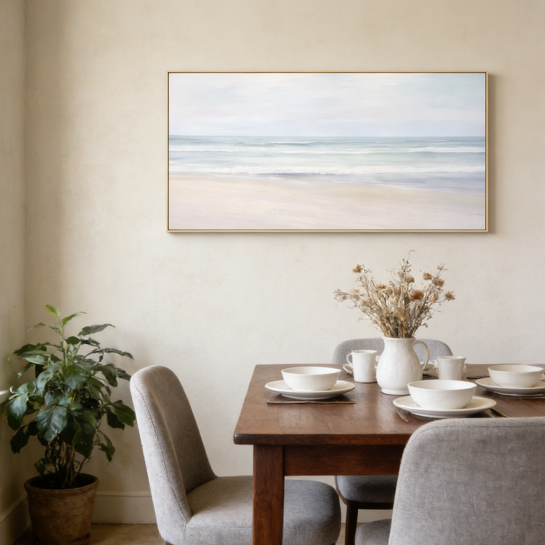 Soft Horizon Coastal Landscape Painting SP#2107