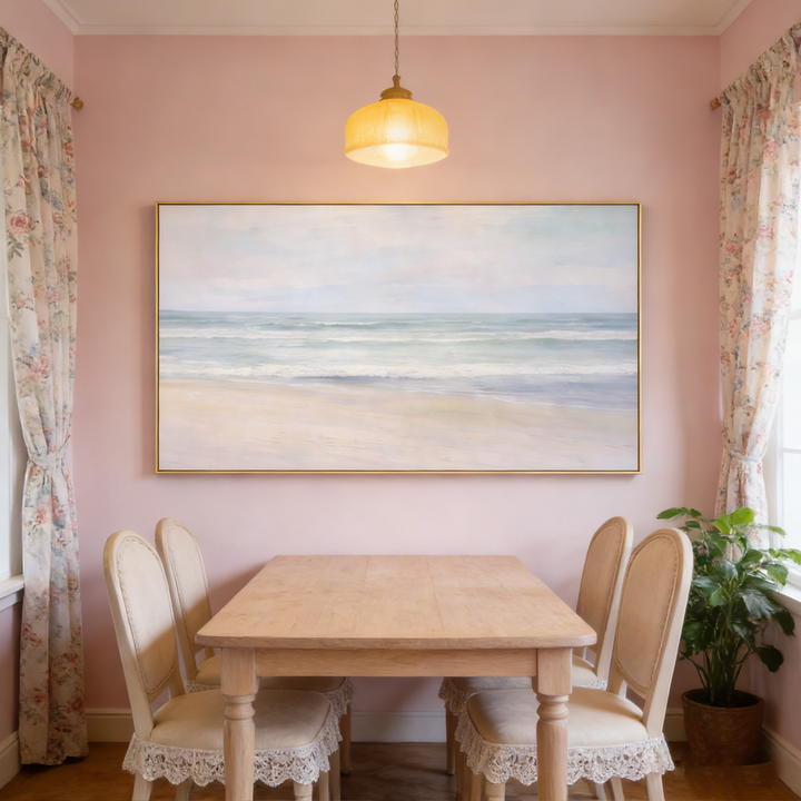 Soft Horizon Coastal Landscape Painting SP#2107