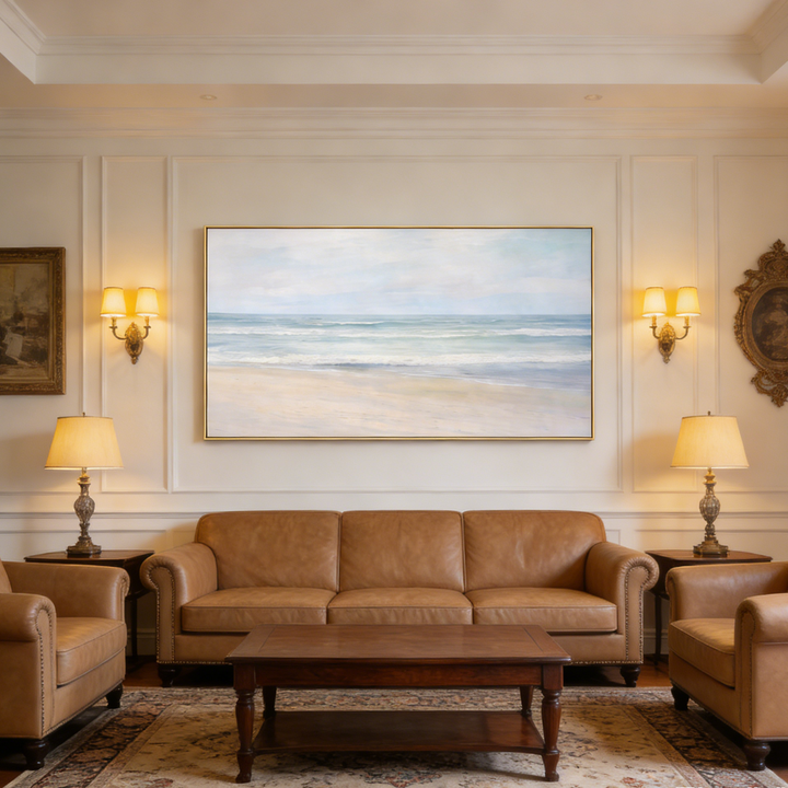 Soft Horizon Coastal Landscape Painting SP#2107