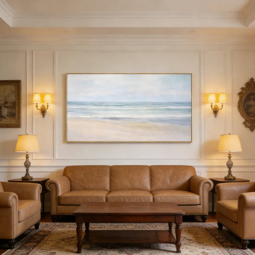 Soft Horizon Coastal Landscape Painting SP