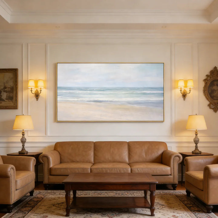 Soft Horizon Coastal Landscape Painting SP