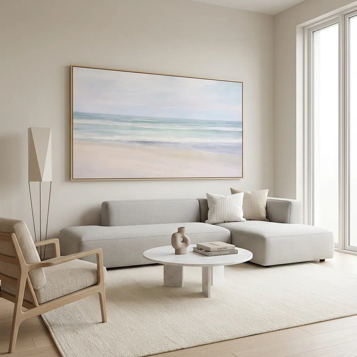 Soft Horizon Coastal Landscape Painting SP