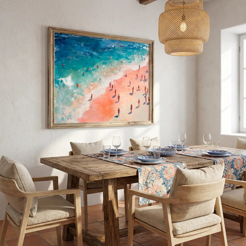 Sunlit Beach Impressionist Painting TA