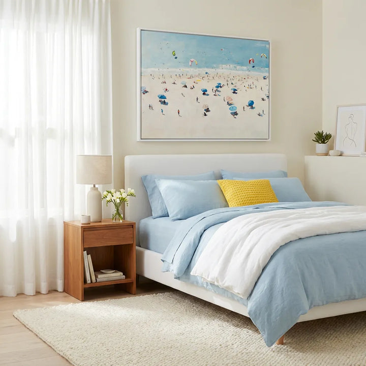 Sunlit Coastal Beach Painting TA