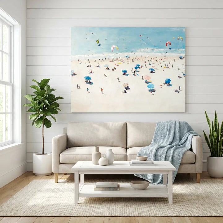Sunlit Coastal Beach Painting TA