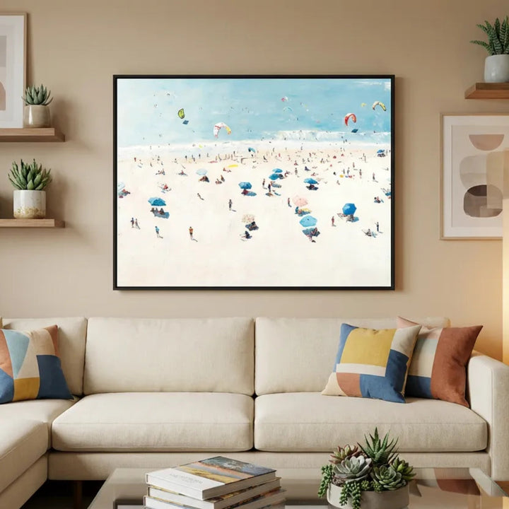 Sunlit Coastal Beach Painting TA