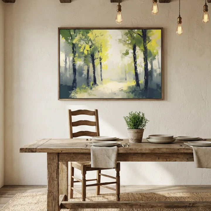 Sunlit Forest Impressionist Painting TA