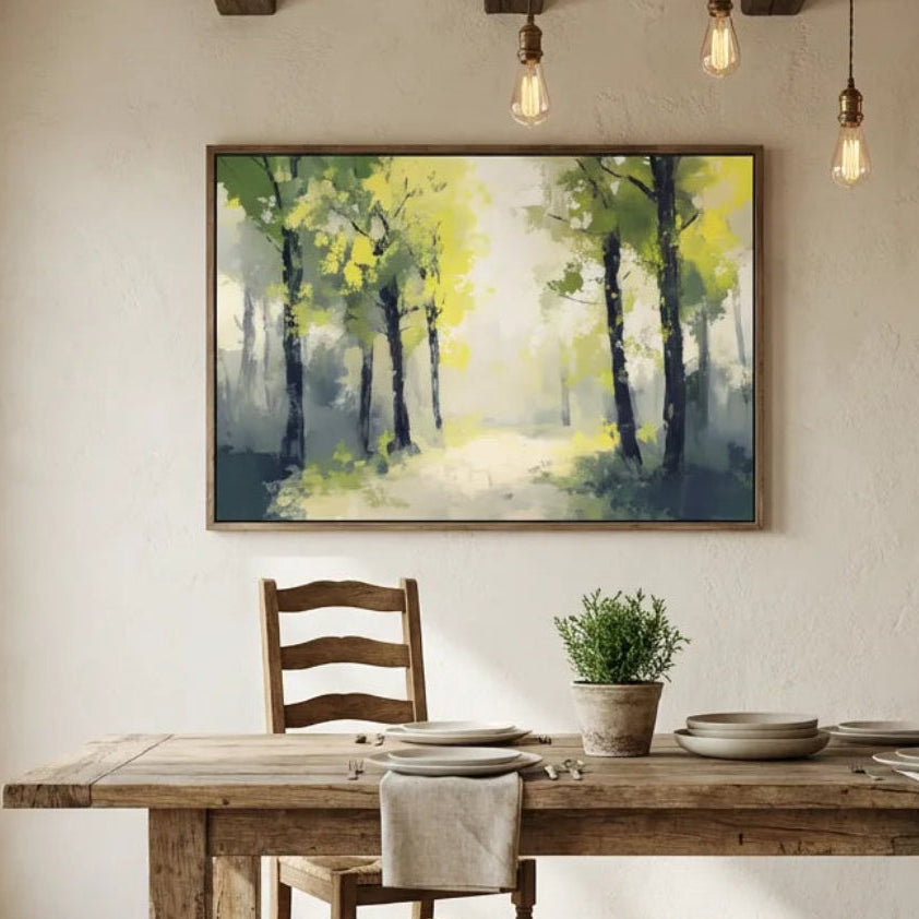 Sunlit Forest Impressionist Painting TA#3016 — Existing room preview room preview