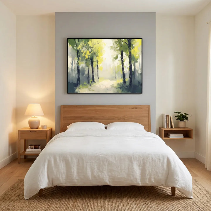 Sunlit Forest Impressionist Painting TA