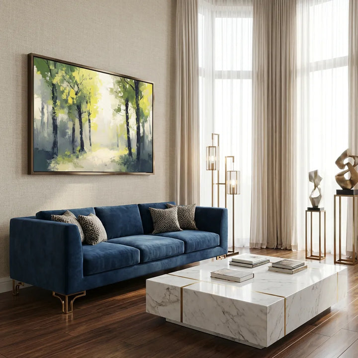 Sunlit Forest Impressionist Painting TA