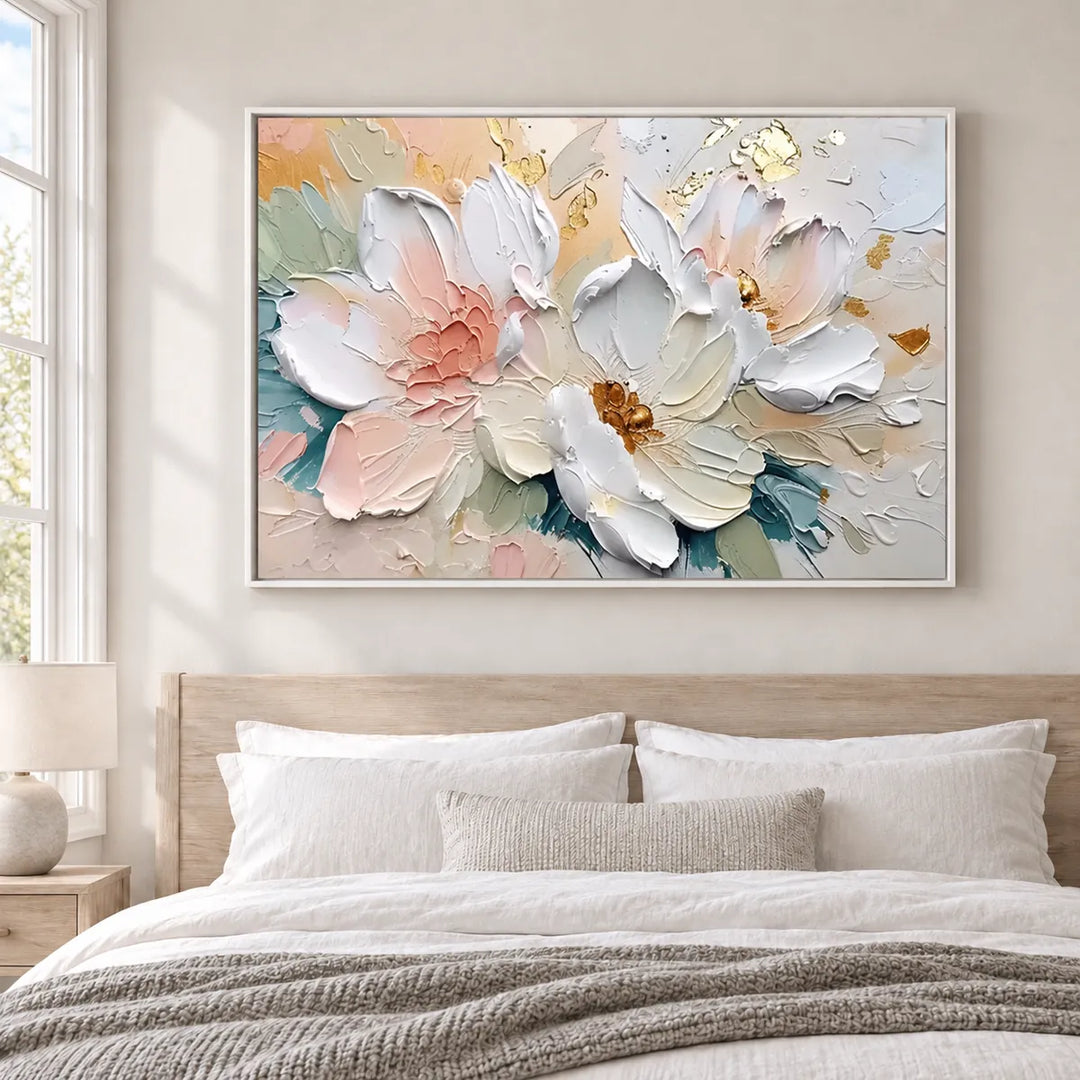 TA030505 White Frame in a distinct furnished home, medium view