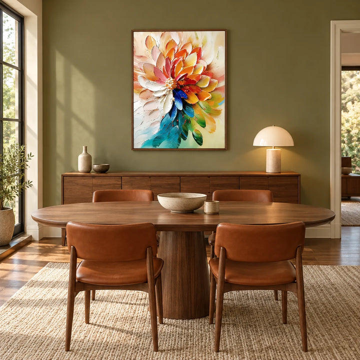 TA0354 dark-wood frame in a complete home interior scene