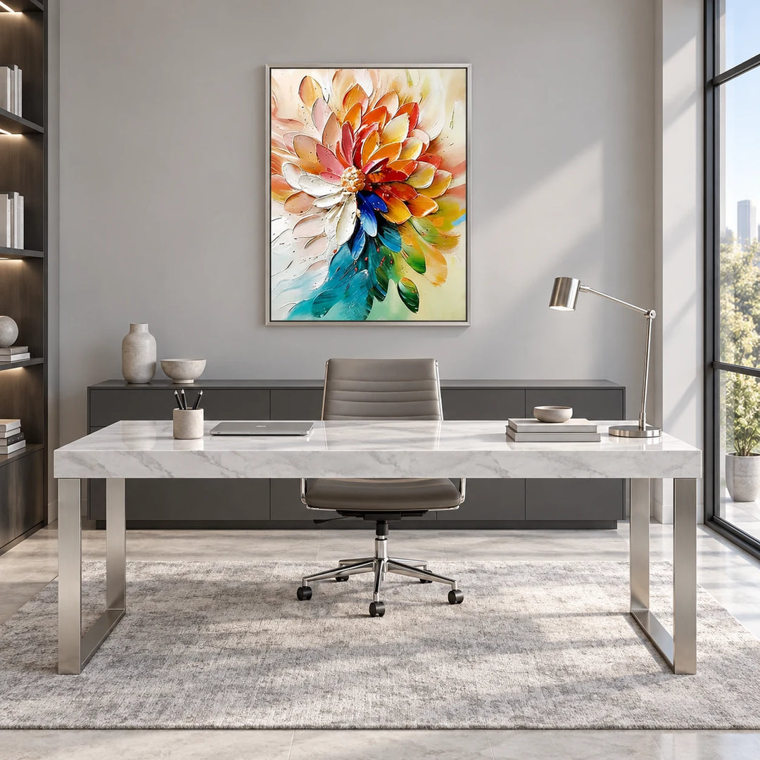 TA0354 silver frame in a complete home interior scene