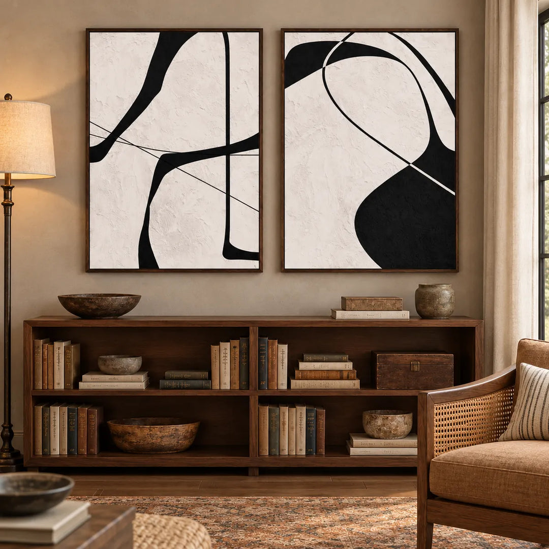 TA2904 dark wood frame in a distinct closer medium home interior
