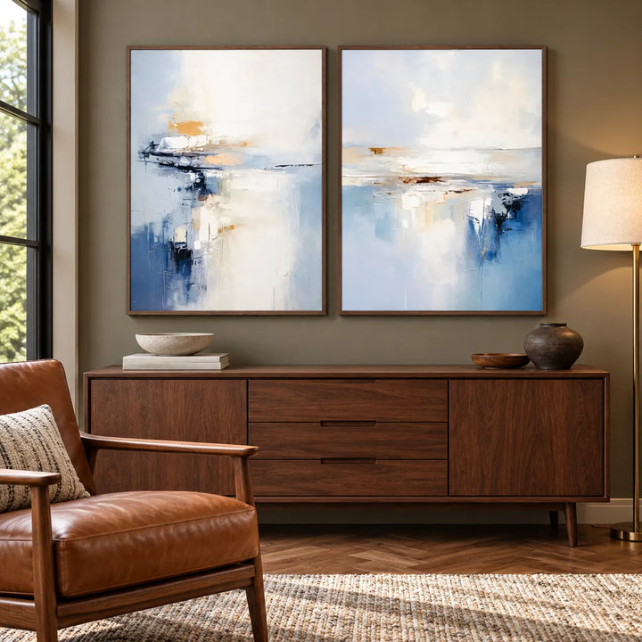 TA2906 dark-wood frame in a distinct closer medium home interior