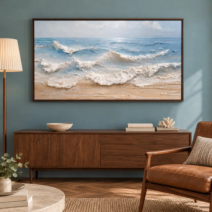 TA2913 dark-wood frame in a distinct closer medium home interior