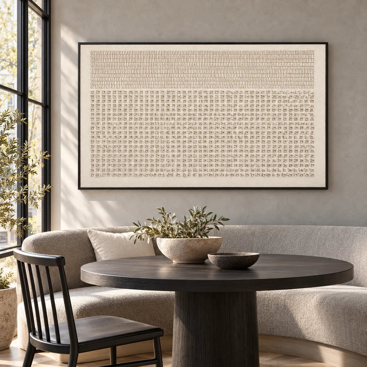 Beige Minimal Textured Abstract Painting TA#2918 — Existing room preview room preview