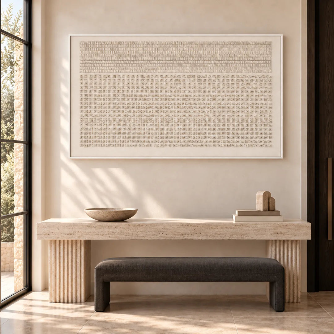 TA2918 white frame in a styled home interior, approved medium scene