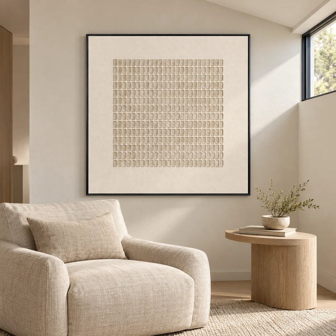 TA2927 black frame in a unique cream and natural oak linen interior