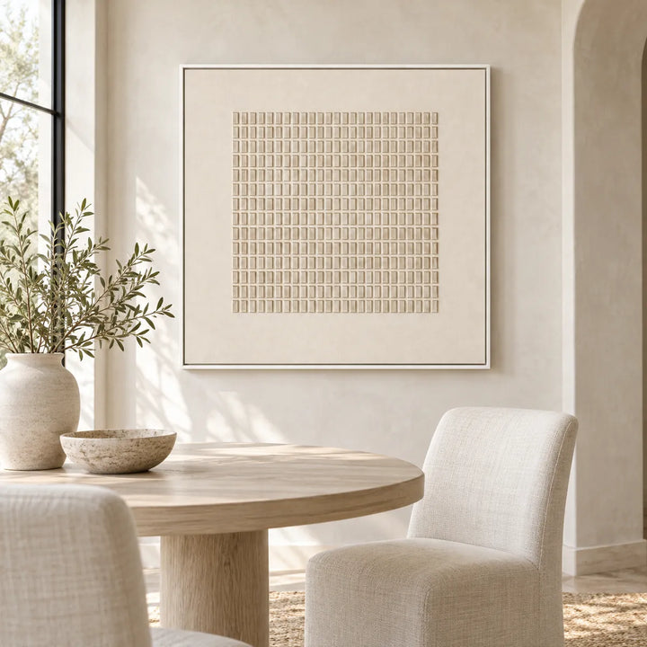 TA2927 white frame in a unique cream and natural oak linen interior
