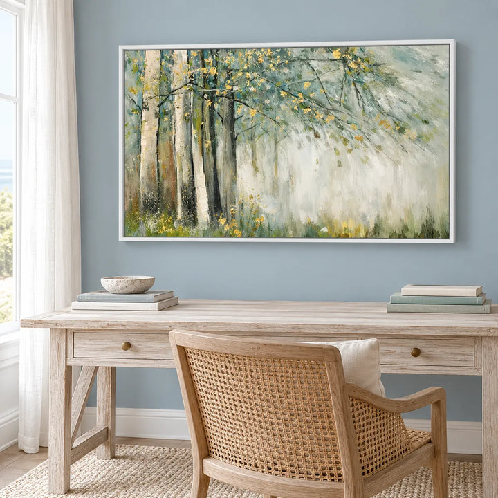 TA2931 white frame in a distinct closer medium home interior
