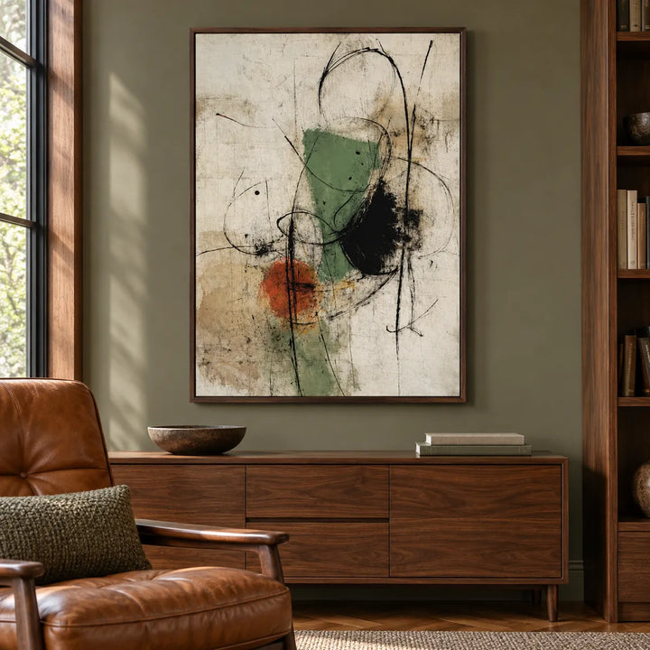 TA2948 dark-wood frame in a distinct closer medium home interior