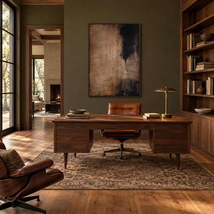 TA2949 dark-wood frame in a complete home interior scene