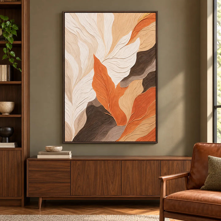 TA3002 dark-wood frame in a distinct closer medium home interior
