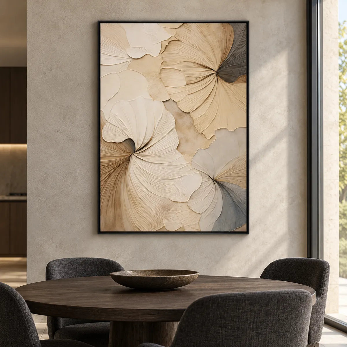 Featherveil Bloom Abstract Painting TA#3004 — Existing room preview room preview