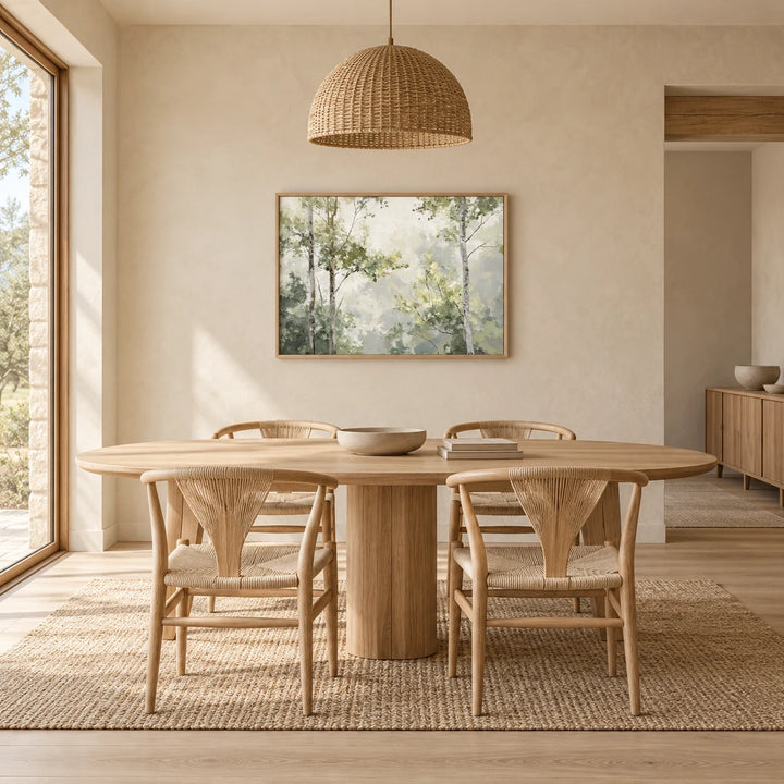 TA3015 wood frame in a complete home interior scene