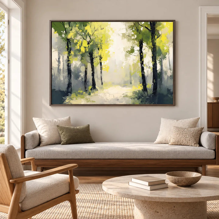 TA3016 dark wood frame in a furnished room, medium view