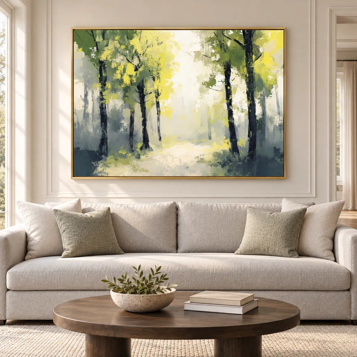 TA3016 gold frame in a furnished room, medium view