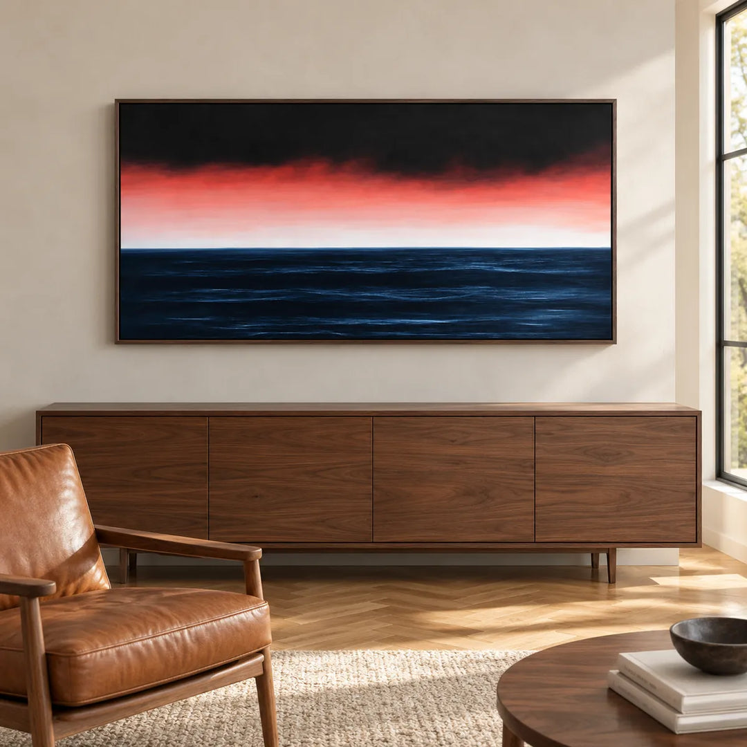 TA3028-8994862891160 Dark Wood Frame in a distinct furnished home, medium view