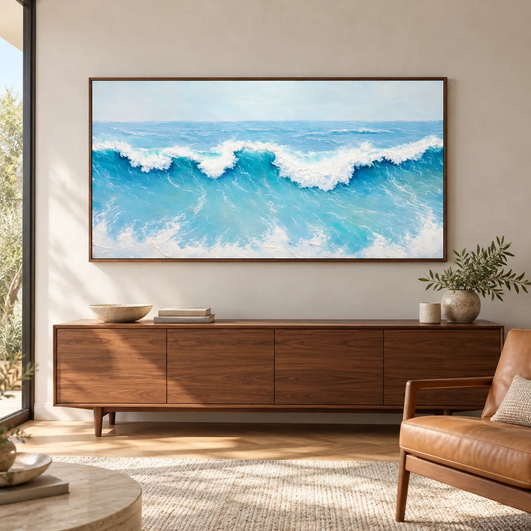 TA3031 Dark Wood Frame in a distinct furnished home, medium view