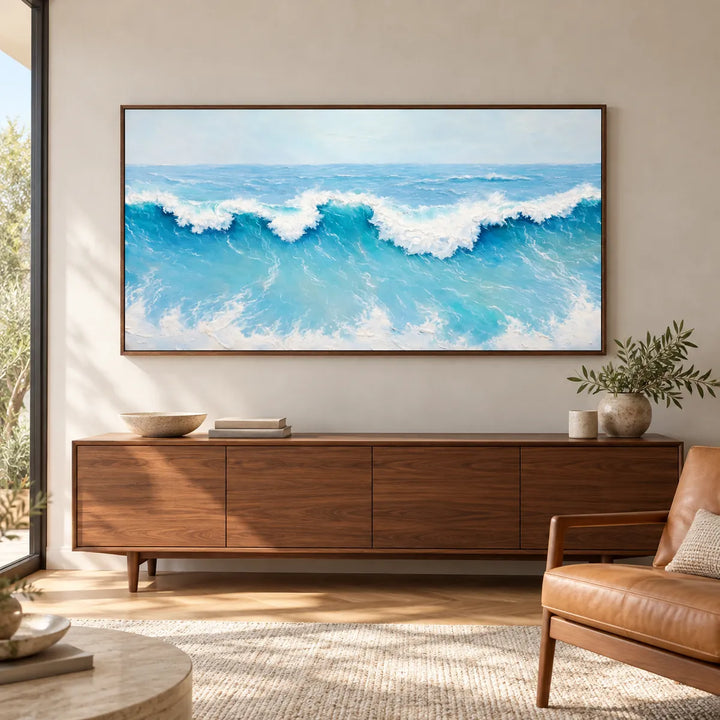 TA3031 Dark Wood Frame in a distinct furnished home, medium view