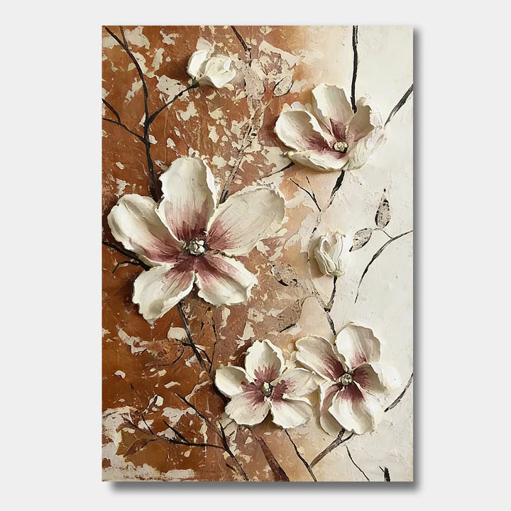 Terracotta Floral 3D Textured Oil Painting HP