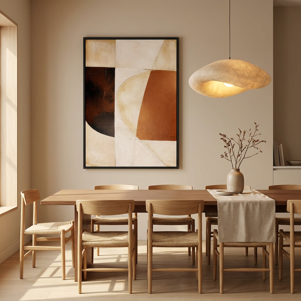 Terracotta Geometric Abstract Painting TA