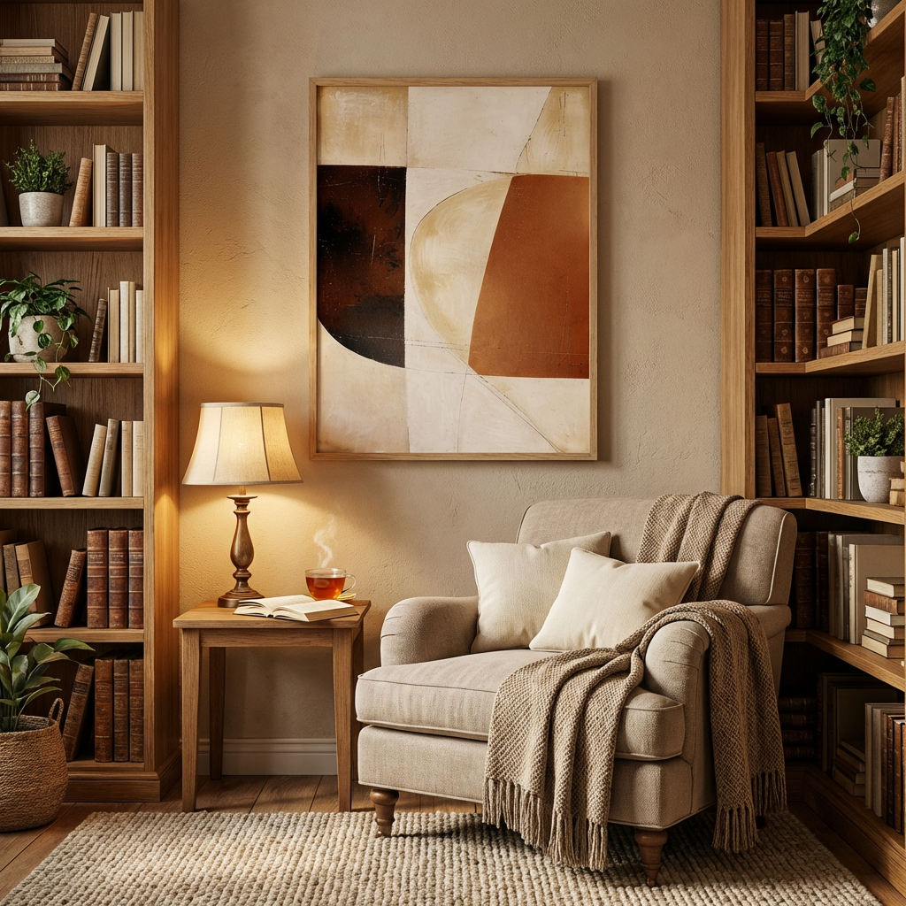 Terracotta Geometric Abstract Painting TA