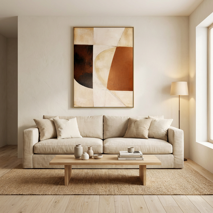 Terracotta Geometric Abstract Painting TA