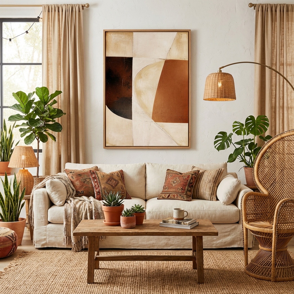 Terracotta Geometric Abstract Painting TA