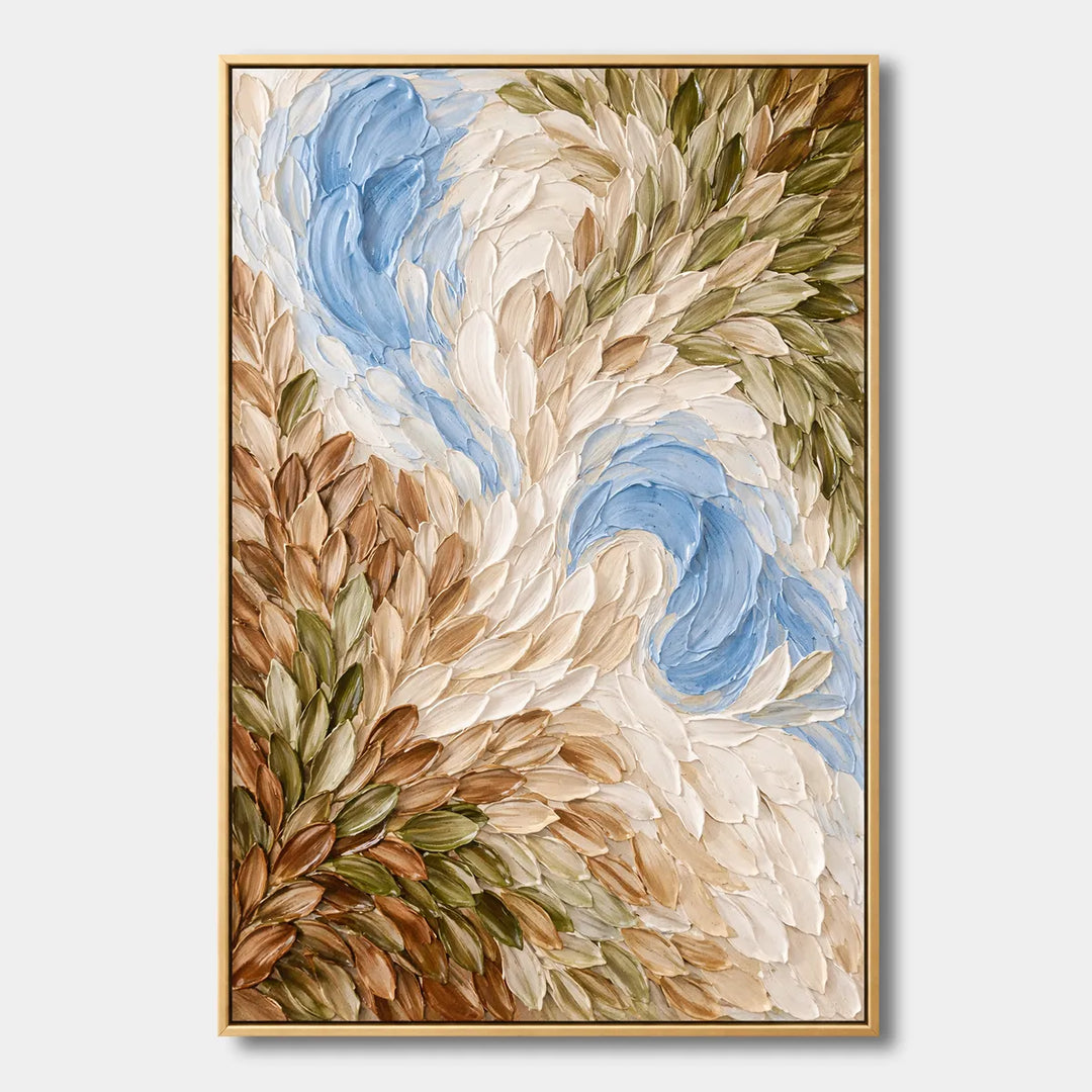 Textured Leaf Pattern Abstract Oil Painting HP